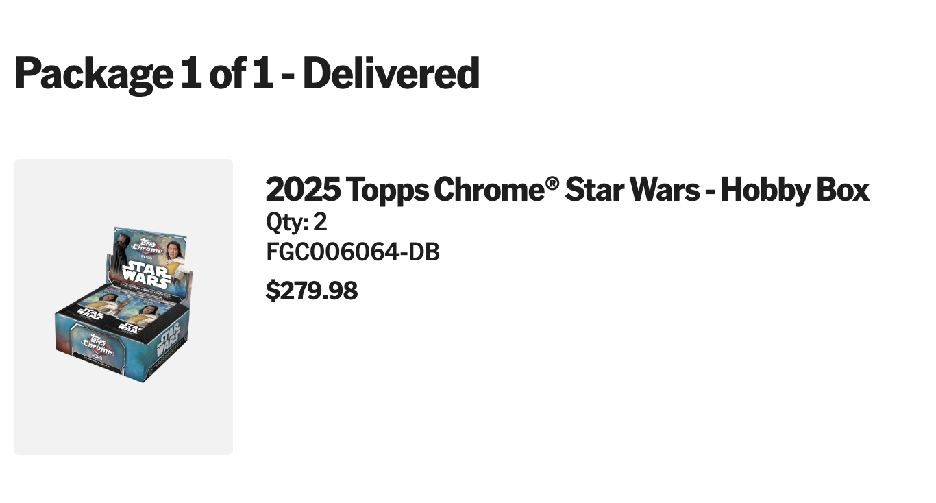 Order confirmation screenshot